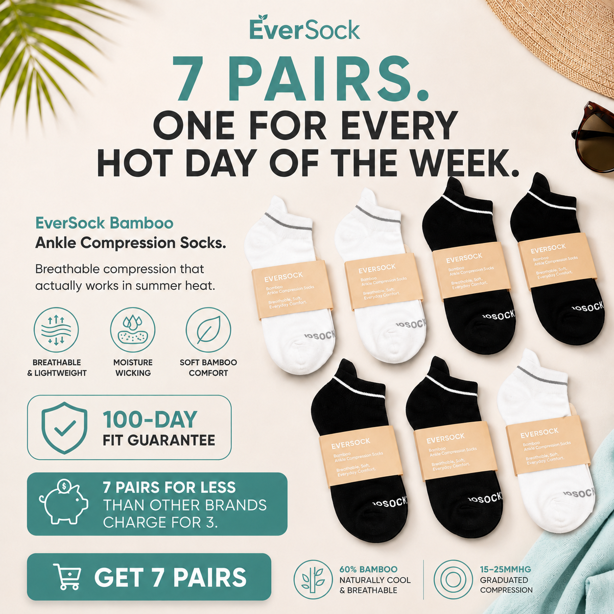 EverSock™ Bamboo Ankle Compression Socks