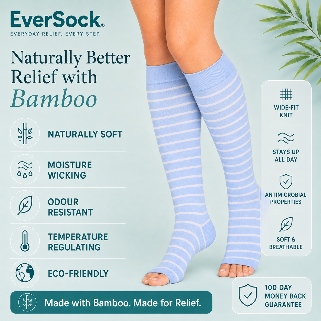 EverSock™ Bamboo Open Toe Compression Socks