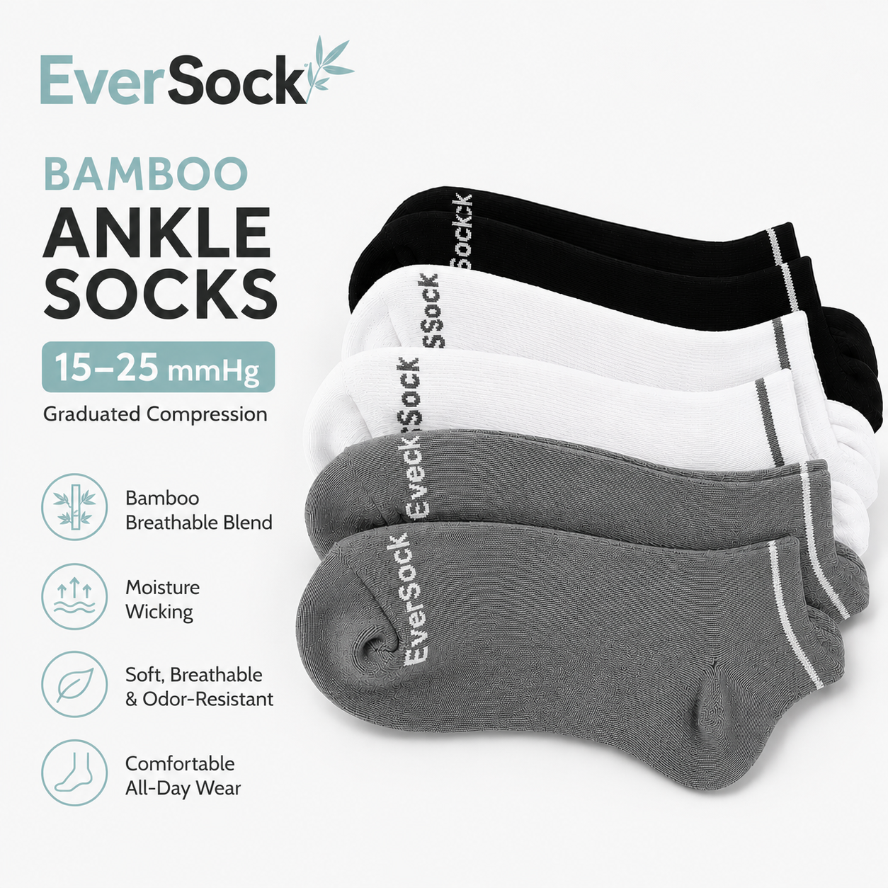 EverSock™ Bamboo Ankle Compression Socks