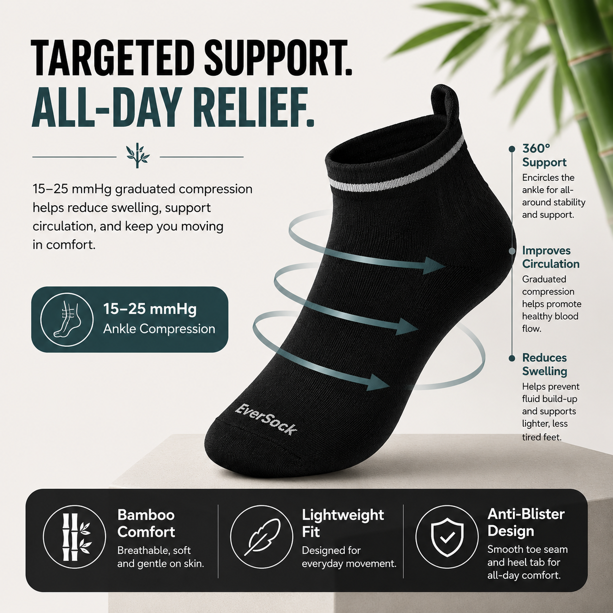 EverSock™ Bamboo Ankle Compression Socks